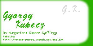 gyorgy kupecz business card